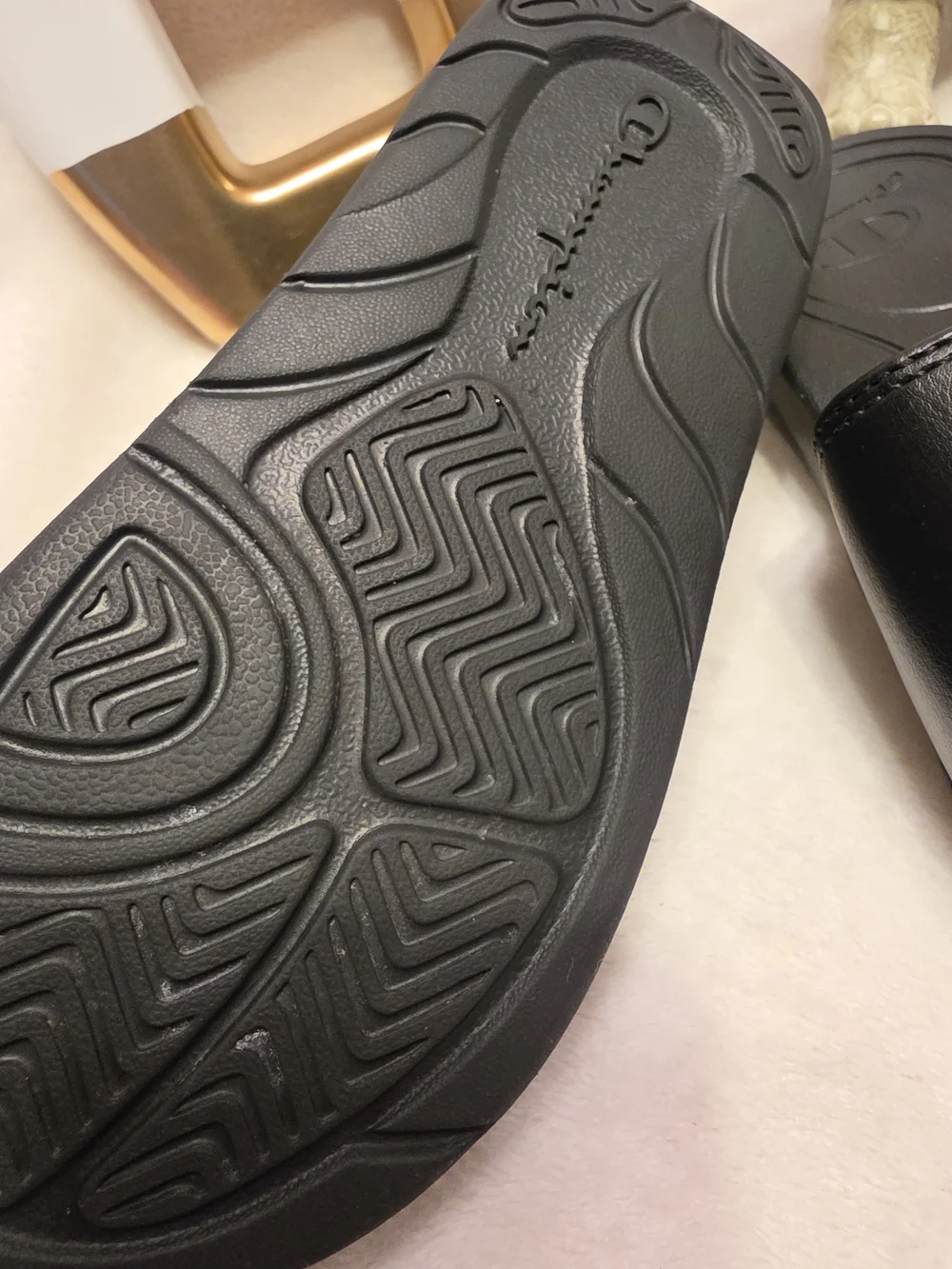Champion Kids' Black Slide Sandals with Red Logo